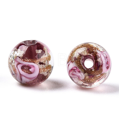 Luminous Handmade Gold Sand Lampwork Beads LAMP-T021-03B-1