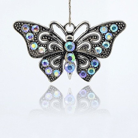 Vintage Butterfly Pendant Necklace Findings TIBE-M001-80F-1