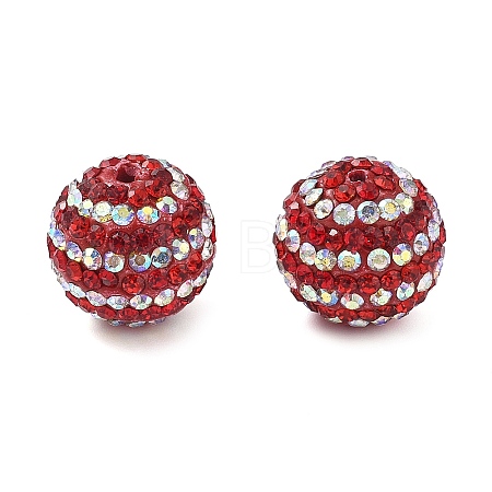 Stripe Pattern Polymer Clay Rhinestone Beads CLAY-NH0001-01H-1
