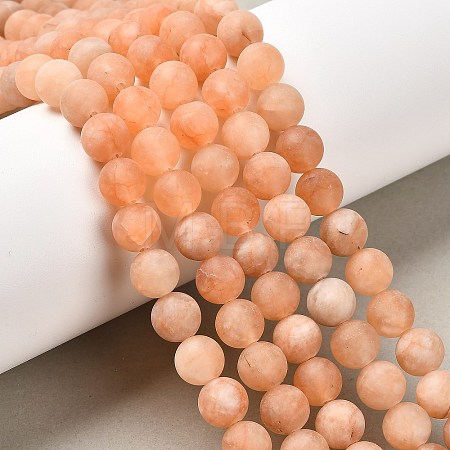 Natural White Jade Bead Strands X-G-R297-8mm-44-1
