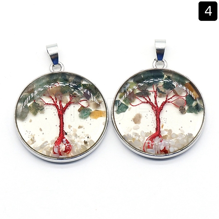 Natural Indian Agate Pendants PW-WGDCF81-10-1