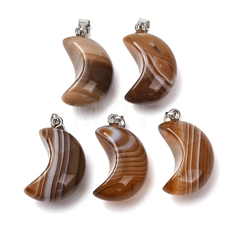 Natural Banded Agate Pendants G-F820-02L-20-1