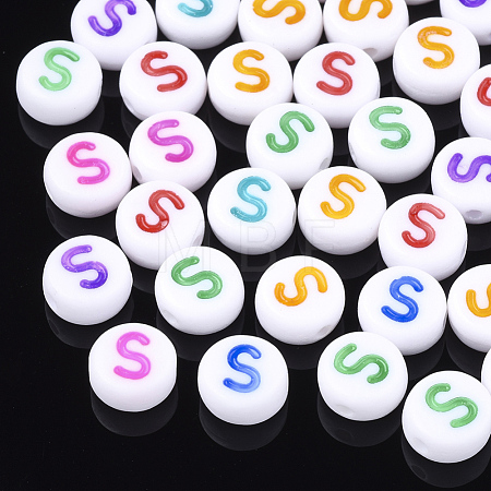 Initial Acrylic Beads X-OACR-E001-20S-1