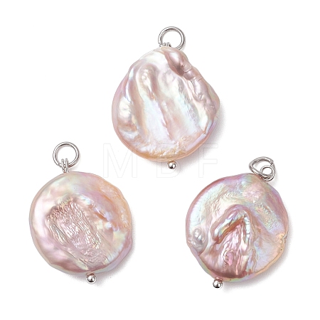 Natural Baroque Pearl Keshi Pearl Pendants PALLOY-JF04629-02-1