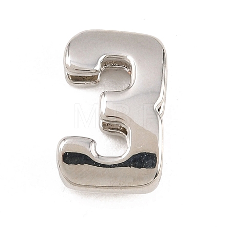 Number 3 Brass Beads KK-B167-B167-26P-03-1