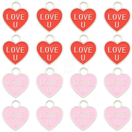30Pcs 2 Colors Zinc Alloy Enamel Pendants FIND-FS0005-20-1