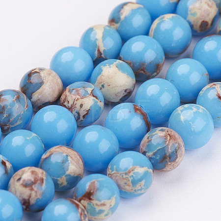 Natural Imperial Jasper Bead Strands X-G-P260-01-6mm-1