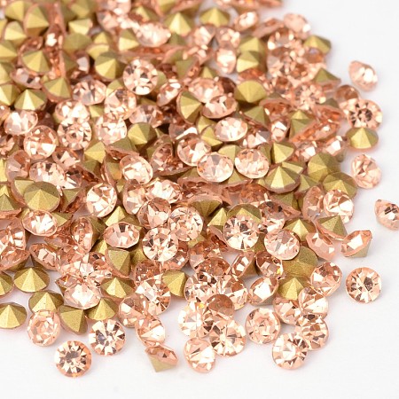 Back Plated Grade A Diamond Glass Pointed Rhinestone RGLA-SS28-023-1