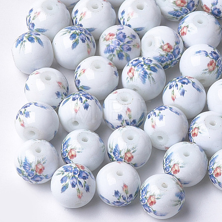 Printed & Spray Painted Glass Beads GLAA-S047-02B-10-1