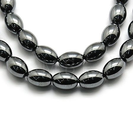 Non-magnetic Synthetic Hematite Oval Beads Strands X-G-F161-32B-1