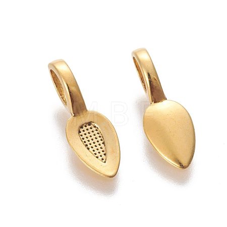 Tibetan Style Alloy Glun-on Flat Pad Bails for Pendants Making TIBEP-3348-AG-RS-1