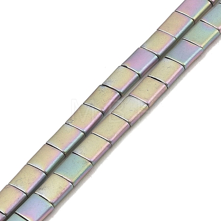 Electroplated Frosted Non-magnetic Synthetic Hematite Beads Strands G-G089-B01-13-1