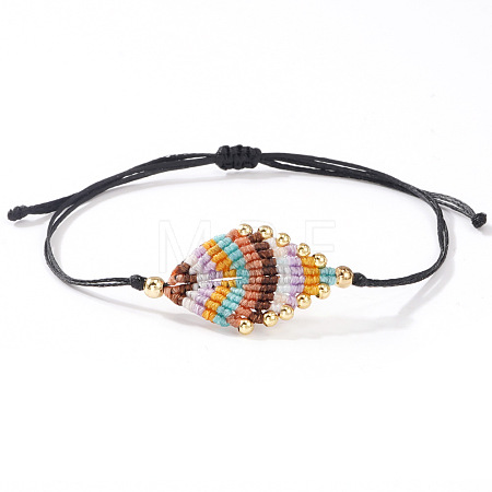 Adjustable Fibre Cord Braided Bracelets FW7700-1-1
