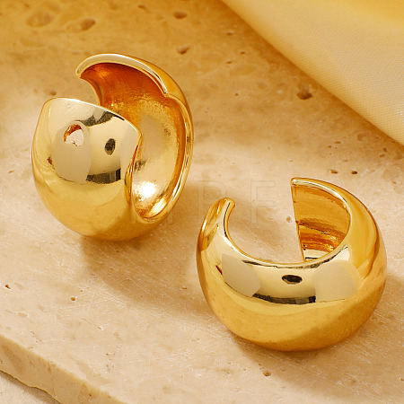 Shiny Retro Style Brass C-shaped Cuff Earrings CD6721-1-1