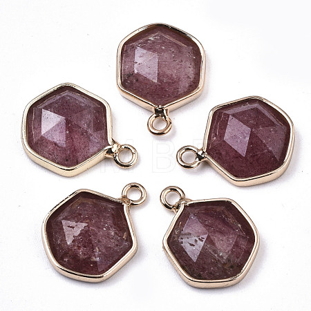 Natural Strawberry Quartz Charms G-N326-47B-1