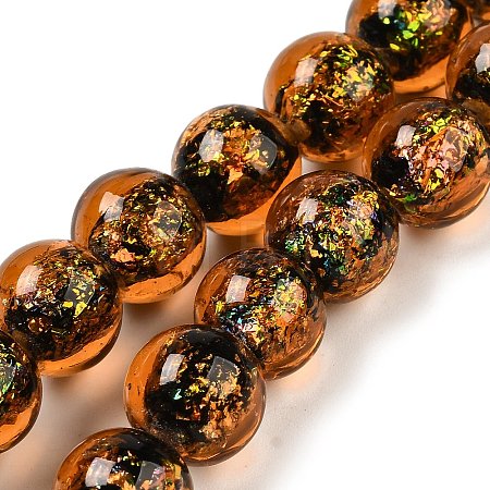 Handmade Dichroic Foil Glass Beads Strands DICH-U001-05D-1