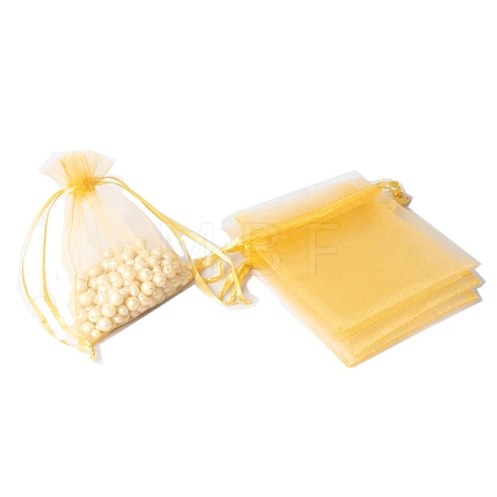 100Pcs Rectangle Organza DIY Craft Drawstring Bags PW-WG69155-07-1