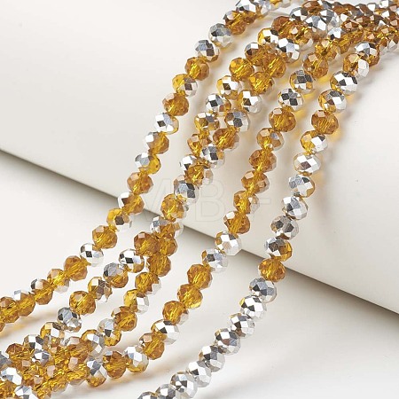 Electroplate Transparent Glass Beads Strands EGLA-A034-T8mm-M10-1