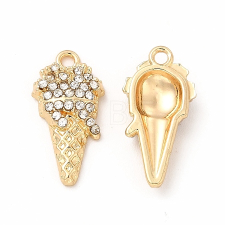 Rack Plating Eco-friendly Alloy Rhinestone Pendants FIND-A025-21G-01-1