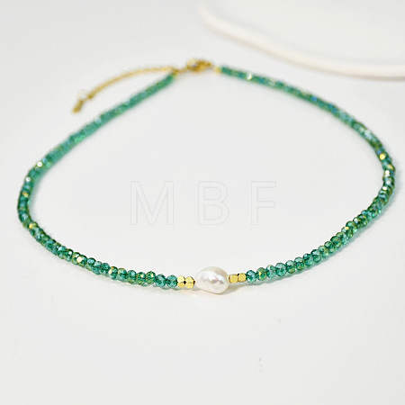 Natural Freshwater Pearl & Glass Beaded Necklaces for Women AC5368-2-1