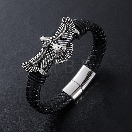 Punk Braided PU Leather Cord Bracelets VE5934-1-1