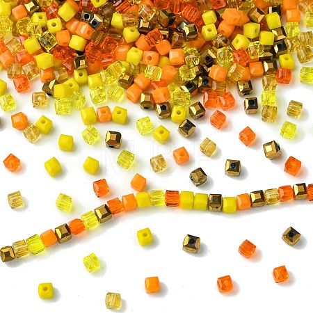 500Pcs Cube Glass Beads GLAA-YWC0005-01D-1