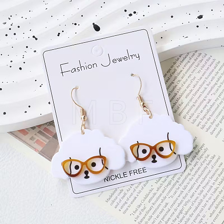 Dog Head Acrylic Dangle Earrings FS-WG7FCFA-01-1
