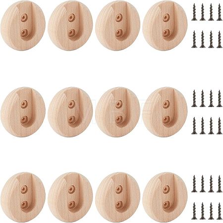 12 Sets Beech Wood Closet Pole Socket FIND-CA0004-90-1