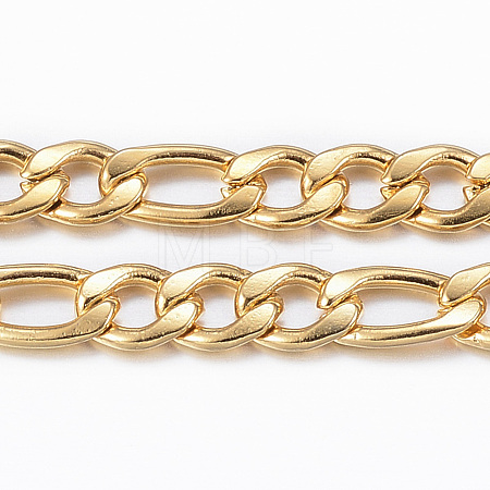 3.28 Feet Ion Plating(IP) 304 Stainless Steel Figaro Chains X-CHS-H009-32G-1