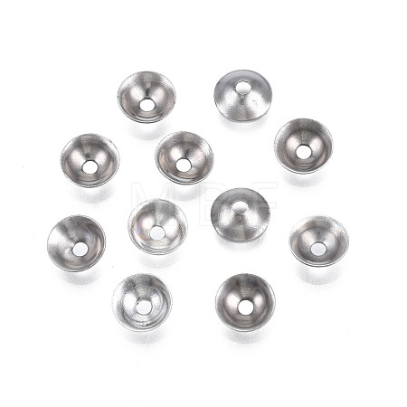 Non-Tarnish 304 Stainless Steel Bead Caps STAS-S057-48B-P-1