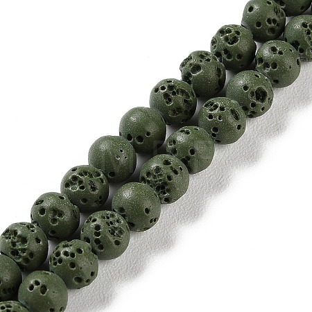 Synthetic Lava Rock Dyed Beads Strands G-H311-08A-03-1