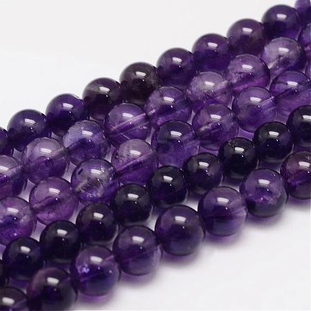 Natural Amethyst Beads Strands G-F306-10-8mm-1