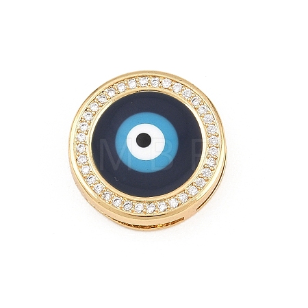 Brass Micro Pave Cubic Zirconia with Enamel Beads KK-L275-61G-01-1