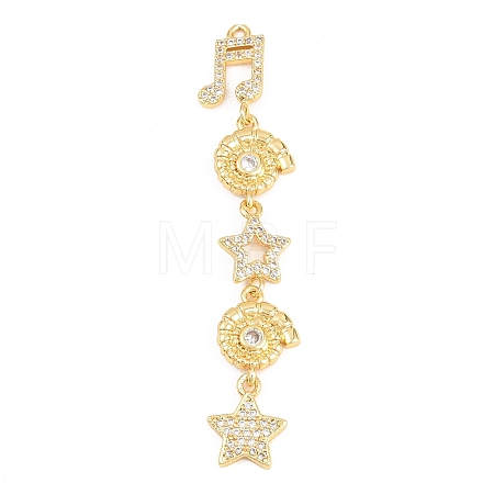Brass Micro Pave Cubic Zirconia Big Pendants KK-A297-04E-G-1