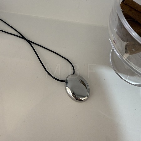 Alloy Pendant Black Waxed Cord Long Necklaces for Women FS-WG7FF48-04-1