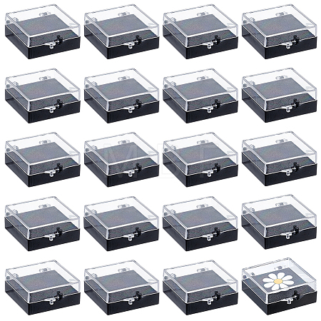 20Pcs Transparent Plastic Loose Diamond Storage Boxes with Sponge Inside CON-CL0001-24-1