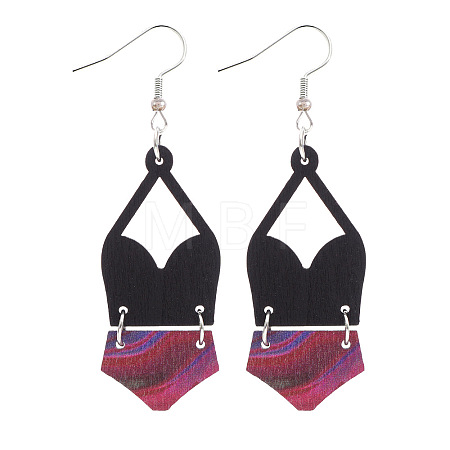 Alloy with Imitation Leather Dangle Earrings FS-WG30D02-20-1