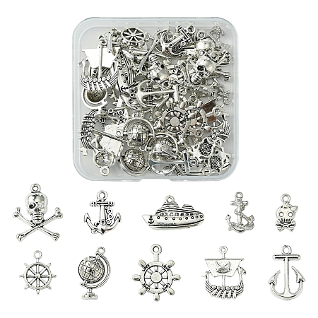 10 Styles Pirate Theme Tibetan Style Alloy Pendants FIND-SC0012-73-1
