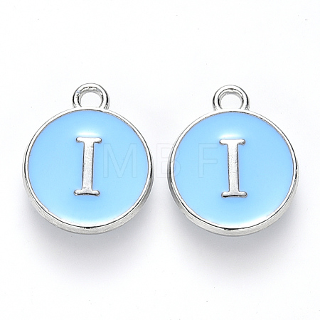 Platinum Plated Alloy Enamel Charms X-ENAM-S118-04I-P-1