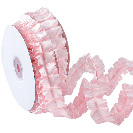 Pleated Solid Color Double-Sided Polyester Lace Trim DIY-WH20002-138E-1