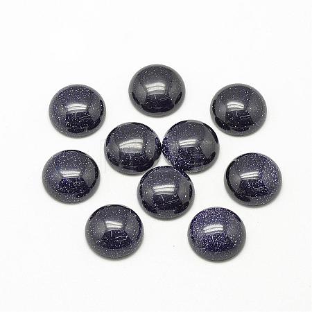 Synthetic Blue Goldstone Cabochons G-R416-10mm-34-1