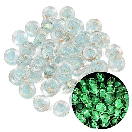 Luminous Handmade Foil Glass Beads LAMP-P020-01A-07-1