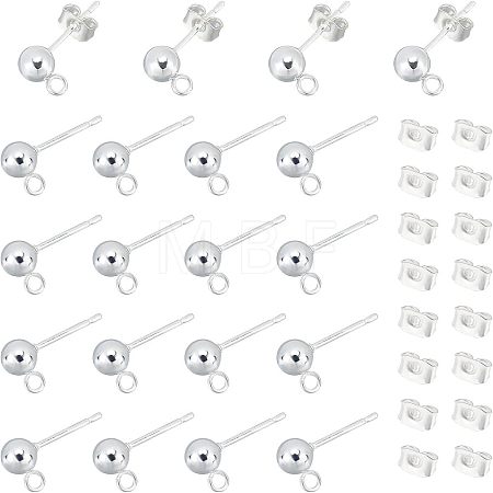 20pcs 304 Stainless Steel Ball Stud Earring Post FIND-UN0001-12-1