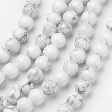 Natural Howlite Beads Strands G-D809-10-10mm-1