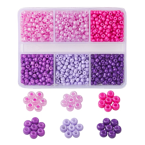 1068Pcs 6 Colors Glass Seed Beads SEED-FS0001-14-1
