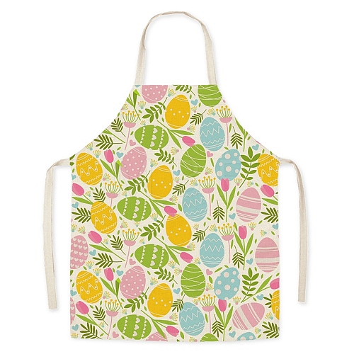 Easter Theme Flax Sleeveless Apron PW-WG92721-01-1