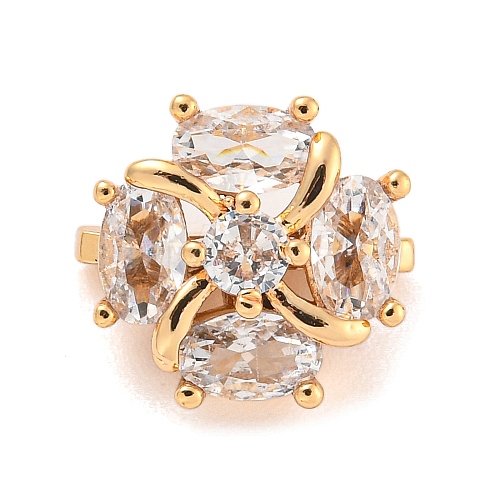 Brass Pave Clear Cubic Zirconia Slide Charms KK-Z072-13G-01-1