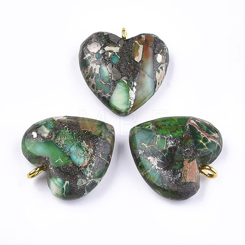 Synthetic Gold Line Regalite/Imperial Jasper/Sea Sediment Jasper Pendants G-T111-03B-1