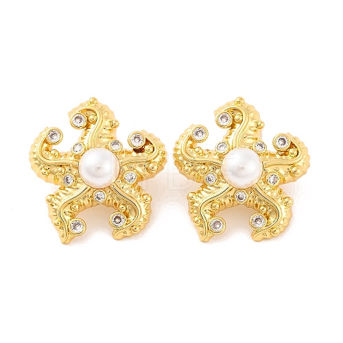 Brass Stud Earrings for Women EJEW-U015-18G-1