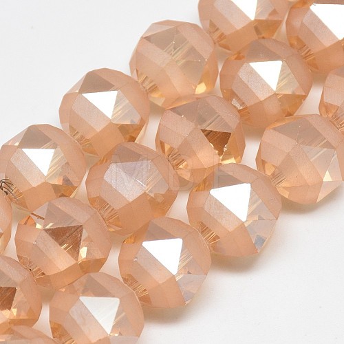 Electroplate Glass Beads Strands EGLA-Q085-14mm-05-1